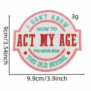 Nouvelle broderie thermocollante : Patch 'American Slang Act My Age Save Water Tequila' pour la décoration de manteaux et chapeaux d'extérieur - Product Image 3