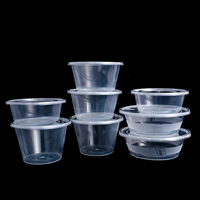 Boîte à lunch circulaire jetable de 15 oz (450 ml) avec couvercle, en matériau PP, pour utilisation dans les restaurants, conteneur à emporter, emballage alimentaire