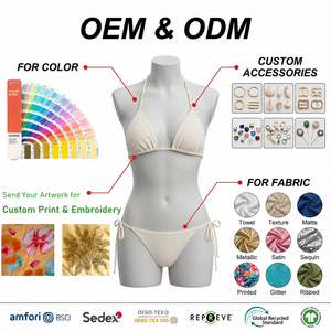 Fabricante de Trajes de Baño Personalizados, Conjunto de Bikini Cheeky para Mujer, Monokini Brasileño con Tirantes, Traje de Baño Tipo Tanga, Certificado OEKO-TEX, OEM - Product Image 5
