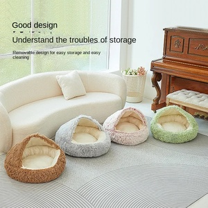 Cama para Gatos de Felpa, Cálida para Invierno, Caseta para Mascotas, Gatitos y Perros, Universal para las Cuatro Estaciones, Cerrada para Dormir - Product Image 5