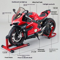 1:7 escala réplica ultraligero V4 aleación motocicleta modelo completo carbono ornamento juguete al por mayor