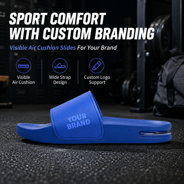 Sport Recovery Air Cushion Slides Custom Logo Unisex Athletic Gym Poolside Comfort Slippers Wholesale Private Label Sandals