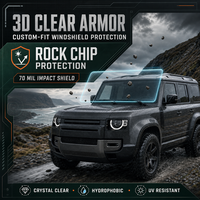 Protection de pare-brise extérieure en polycarbonate Defender 70Mil prédécoupée sur mesure avec surface à revêtement dur pour voiture