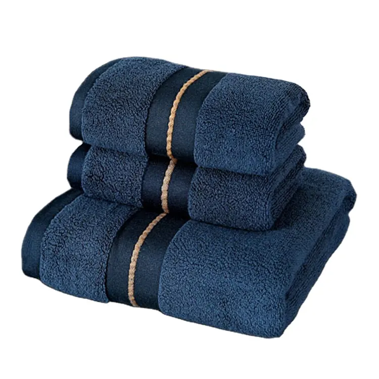Set di asciugamani da bagno per il viso in cotone pettinato per la casa di lusso asciugamani da bagno per Hotel in cotone a fiocco lungo personalizzati all'ingrosso