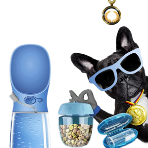 300毫升550毫升水瓶食品容器2合1猫小狗户外水瓶Abs/100% 防漏宠物瓶 - Product Image 3