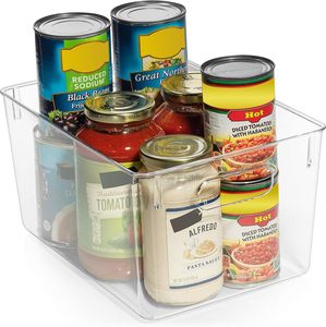 ZNF00014 trasparente in plastica trasparente <span class=keywords><strong>dispensa</strong></span> e armadietto largo in cristallo di nidificazione cibo organizzatore contenitore per cucina - Product Image 2