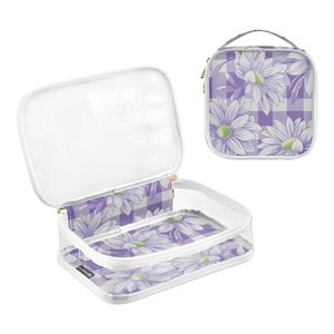 Custom Clear Transparent <b>Makeup</b> Bag Set Travel Toiletry Bags with Handle Portable Cosmetic <b>Case</b> with Zipper Cosmetic <b>Brush</b> Bag - Product Image 3