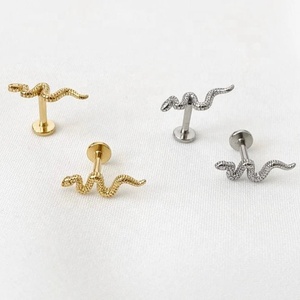 1 pieza Mini piercing serpiente de plata de ley 925 roscado Labret pendientes de plata de la hélice <span class=keywords><strong>Tragus</strong></span> pendiente de las mujeres joyería de todos los días - Product Image 1