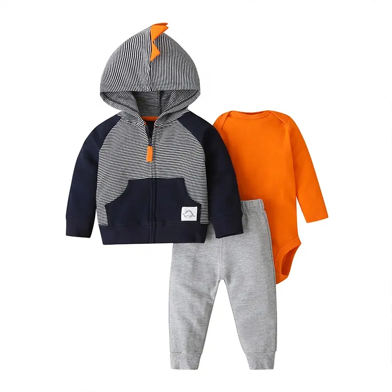 Set di abbigliamento per Kid Boy 3-24 mesi 3 pezzi Set di vestiti invernali per neonati con giacca Set di vestiti per neonati moda abbigliamento per bambini per bambino