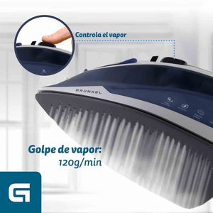 Ferro da stiro a vapore Grunkel 2200W con piastra antiaderente blu - Product Image 5