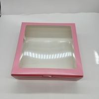Boîte à cupcakes en carton imprimé avec fenêtre transparente de haute qualité, emballages en carton recyclables pour aliments