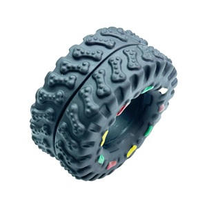 Jouet interactif écologique indestructible de haute qualité pour animaux de compagnie résistance aux morsures forme de <span class=keywords><strong>pneu</strong></span> jouet à mâcher grinçant - Product Image 5