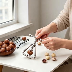 Ouvre-noix domestique facile à utiliser en fer/acier inoxydable pour amandes, noix <span class=keywords><strong>de</strong></span> pécan, noisettes et noix – Outil décortiqueur <span class=keywords><strong>de</strong></span> noix - Product Image 2