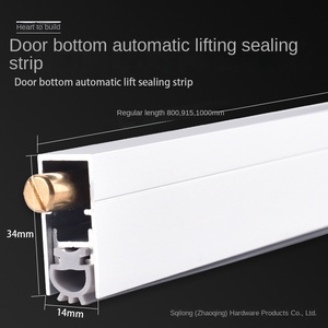 Accesorios de puerta de elevación automática de <span class=keywords><strong>Hotel</strong></span> moderno, tira de sellado inferior para aislamiento acústico a prueba de viento, puerta de madera de aleación de aluminio - Product Image 2