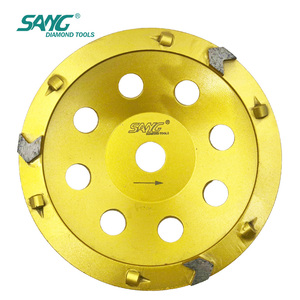 Meules à godet diamantées SANG Long Working Life PCD avec segments pour l'élimination des revêtements époxy et le polissage du béton - Product Image 1