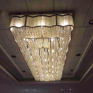 1 Lớp Tùy Chỉnh <span class=keywords><strong>LED</strong></span> Chiếu Sáng Trần Hình Chữ Nhật Chandelier Với <span class=keywords><strong>Crystal</strong></span> Flower Ở Phía Dưới - Product Image 4