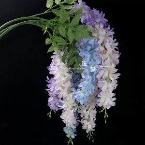 Ramo de Flores Artificiales de Glicinia de Seda, 96 Piezas, Decoración para Techo de Boda - Product Image 1