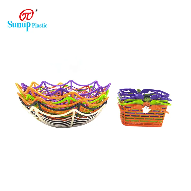 Customized Festival Products Halloween Series Lace Plastic Food Basket