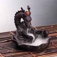 Porte-encens en céramique Dragon, brûleur d'encens à reflux en céramique, statue de brûleur d'encens, figurine, encens /
