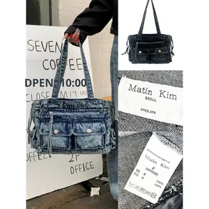 <span class=keywords><strong>Sac</strong></span> fourre-tout bandoulière en jean vintage style coréen JISHENG, grande capacité, haut de gamme, pour <span class=keywords><strong>femme</strong></span>, brodé, en stock - Product Image 2