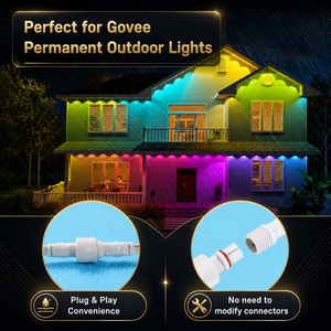 Câble d'extension en Y de 6,2 pieds, lot de 2, cordon étanche compatible avec les lumières extérieures permanentes Govee <span class=keywords><strong>Pro</strong></span> H706A H706B H706C - Product Image 2