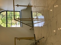 Balustrade et main courantes modernes en acier inoxydable doré, résistantes à la rouille, pour escalier, balcon, garde-corps en verre avec hauteur personnalisable
