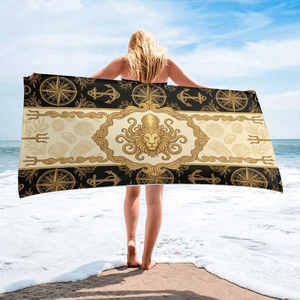 <span class=keywords><strong>Toalla</strong></span> <span class=keywords><strong>de</strong></span> <span class=keywords><strong>Playa</strong></span> <span class=keywords><strong>de</strong></span> Lujo Personalizada con Diseño Náutico Barroco Abstracto Moderno, <span class=keywords><strong>de</strong></span> Secado Rápido, Ideal para Viajes, OEM - Product Image 1