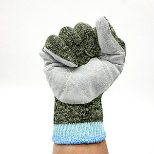 Guantes Anticorte Nivel 5 Resistentes a Cortes, Recubiertos de Cuero de Aramida en la Palma, para Construcción, Fabricación de Metales, Industria del Vidrio - Product Image 1