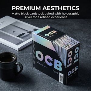 Slim White <b>Rolling</b> Paper <b>Box</b> Organic Paper King Size Classic Style Square Silicone Smooth Burn Low Accessories Boc X-boc-110 50 - Product Image 2