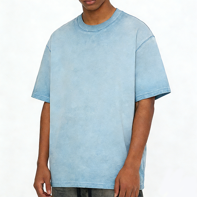 Custom Men's Oversized 100% Cotton Heavyweight Patchwork T-Shirt 250Gsm DTG Streetwear Vintage Acid Wash Blank t Shirt for Men