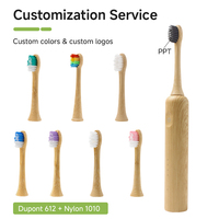 Brosse à dents électrique en bambou à 3 modes, personnalisable avec logo OEM, directement de l'usine, pour marque privée, soins bucco-dentaires écologiques