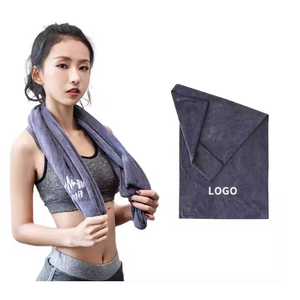 Toalla Deportiva Absorbente de Microfibra con Logotipo Personalizado, con Capucha Antideslizante <span class=keywords><strong>para</strong></span> Ejercicio Físico, Tamaño Grande 40x95cm - Product Image 2