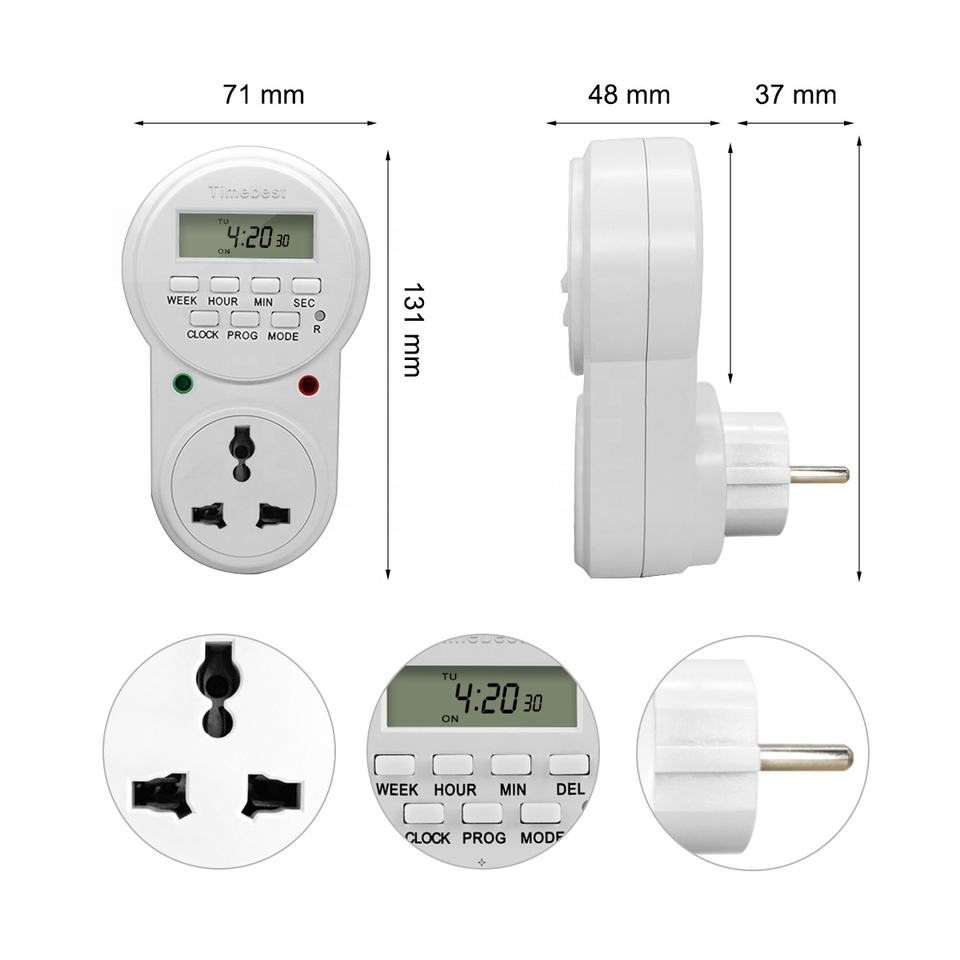 Automatic Weekly Programmable Digital Timer Switch Socket - Control 20 ...