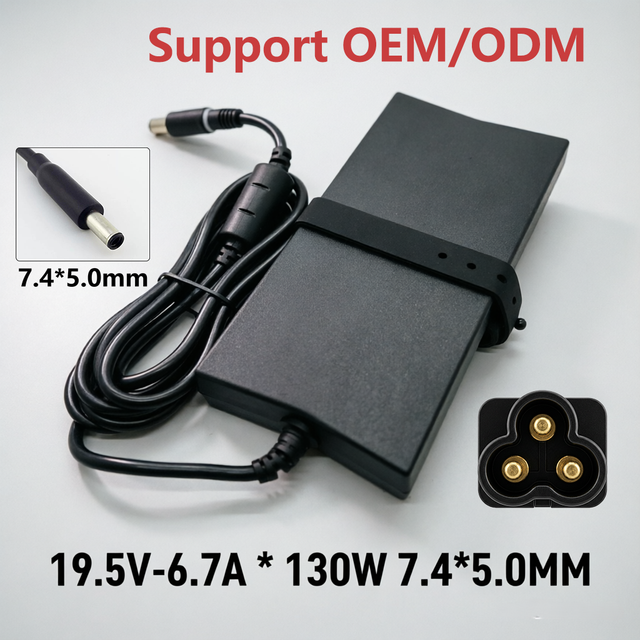 19.5V 6.7A 130W PD 3.0 Fireproof 7.4*5.0MM AC Adapter Laptop Charger Power Supply for for FHL