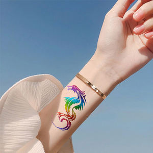 Autocollants de tatouage temporaires au laser, imperméables, métalliques, <span class=keywords><strong>à</strong></span> transfert par film, sans papier, pour le corps et le visage, style indien, blanc - Product Image 6