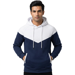 Sudadera con capucha de invierno para hombre, con logotipo personalizado, 100% algodón, media cremallera, de terciopelo, negra, talla grande, extragrande, al por mayor - Product Image 1