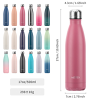 Top vente Chine pas cher été 17oz gourde thermos en forme de Cola Thermos 304 acier inoxydable tasse extérieure 500ml gobelet à eau rose
