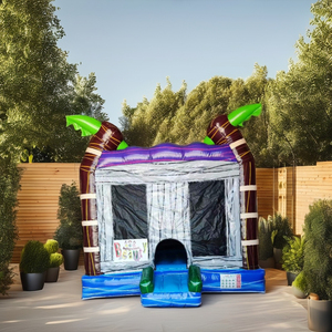 Nouveau design 13 * 13ft château gonflable enfants fête palmier maison de rebond enfants château videur - Product Image 1