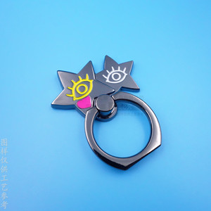 Zinc Alloy <b>Phone</b> <b>Ring</b> Holder Black Nickel Star Shape Adhesive Desk Mount Mobile <b>Phone</b> Stand - Product Image 4
