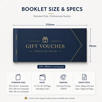 Impression personnalisée professionnelle, papier d'art de haute qualité, livre de bons cadeaux, coupon, livret de bons de réduction pour le marketing d'entreprise