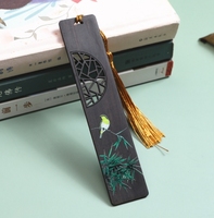 Marque-page en bois d'ébène peint, symbole de la chance, en bambou, produits culturels d'entreprise, cadeaux scolaires