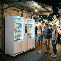 Distributeur automatique de snacks et de boissons, à monnayeur, commercial, en métal, avec accepteur de billets, OEM/ODM