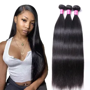 wholesale unprocessed real mink malaysian wet and wavy bone straight virgin cuticle aligned 3 raw human hair bundles