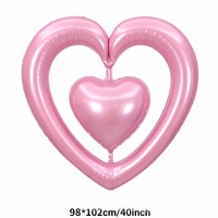 Ballon en aluminium en forme de cœur de 40 pouces, ballon géant en mylar à l'hélium, décoration romantique pour la Saint-Valentin, mariage
