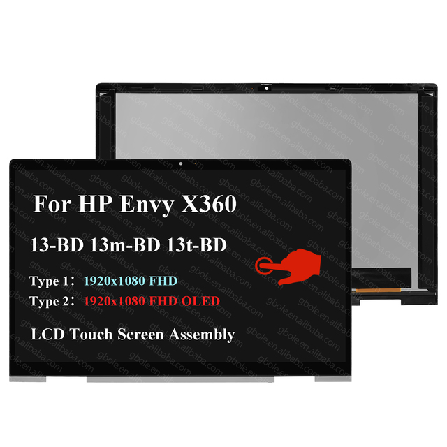 GBOLE 13.3inch OLED Display LCD Touch Screen Digitizer Assembly for HP ENVY X360 13m-bd1033dx 13-BD 1920X1080 FHD