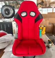 Vente directe usine Siège baquet Bride Low Max en suède, tissu tricoté et fibre de carbone pour simulateur de course, Rouge