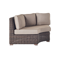 Canapé deux places en rotin tressé PE avec structure en aluminium pour extérieur, coussin en mousse à séchage rapide, design moderne, imperméable, pour hôtel, villa, cour.