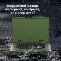 Laptop Industri Tahan Air dan Debu dengan Layar Ganda, Intel Core I5, RAM 16GB, Penyimpanan 128GB-2TB, Stok Kustom