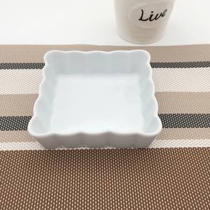 Plat à four en céramique blanche écologique de style nordique, carré et créatif, pour le <span class=keywords><strong>fromage</strong></span>, le gâteau de riz <span class=keywords><strong>au</strong></span> four, le pain, la tarte aux pommes, utilisation à l'hôtel et à la maison - Product Image 2