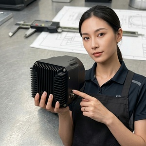 ตัวครอบเซ็นเซอร์ LiDAR อะลูมิเนียมกลึงด้วยเครื่อง CNC ความแม่นยำสูง พร้อมครีบระบายความร้อนสำหรับโมดูลออปติคอล - Product Image 2